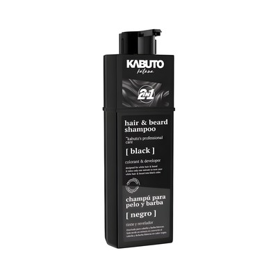 Шампунь для волосся та бороди з темними пігментами Kabuto Hair & Beard Black Shampoo Negro